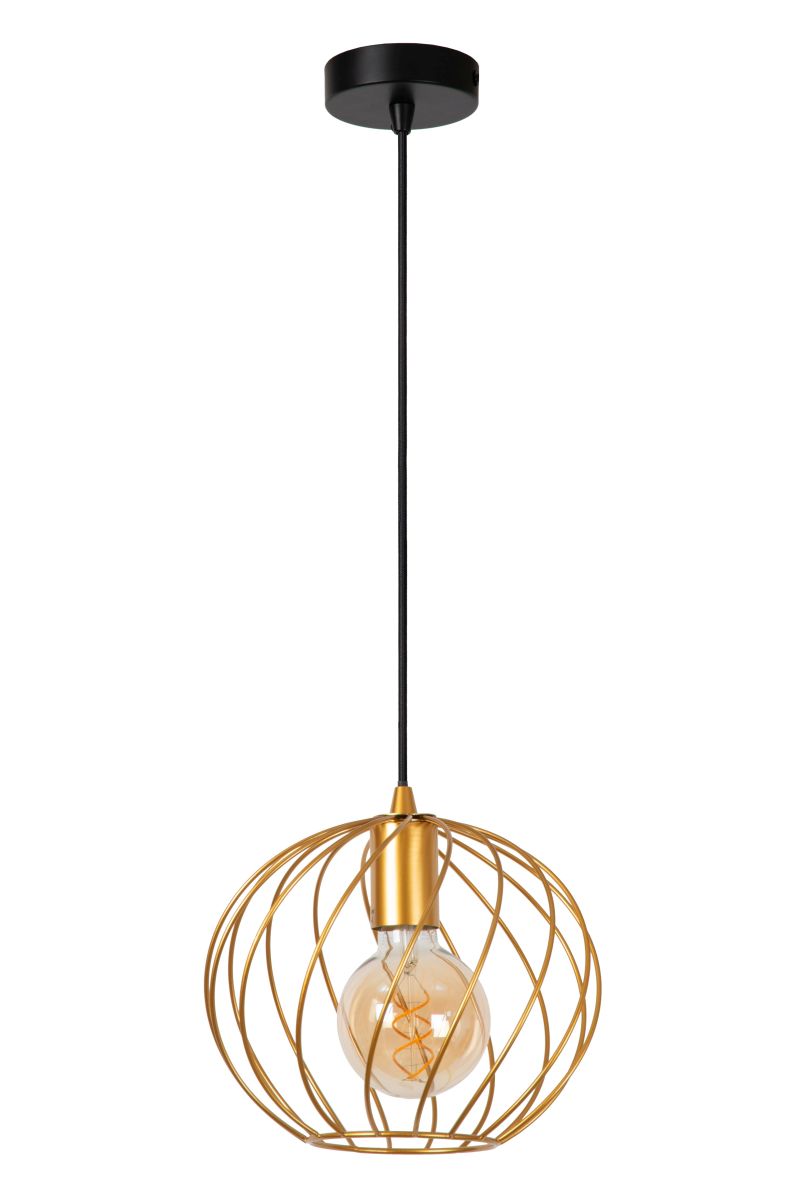 Lucide DANZA - Závesné svietidlo - Ø 25 cm - 1xE27 - matné zlato / mosadz